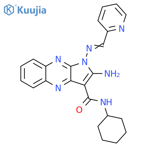 2-amino-N-cyclohexyl-1-(E)-(pyridin-2-yl)methylideneamino-1H-pyrrolo2,3-bquinoxaline-3-carboxamide structure