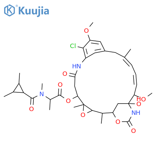[(16E,18E)-11-Chloro-21-hydroxy-12,20-dimethoxy-2,5,16-trimethyl-8,23-dioxo-4,24-dioxa-9,22-diazatetracyclo[19.3.1.110,14.03,5]hexacosa-10,12,14(26),16,18-pentaen-6-yl] 2-[(2,3-dimethylcyclopropanecarbonyl)-methylamino]propanoate structure