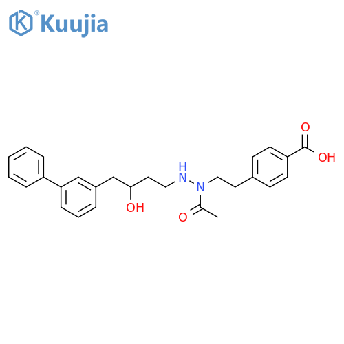 Benzoic acid,4-[2-[1-acetyl-2-(4-[1,1'-biphenyl]-3-yl-3-hydroxybutyl)hydrazino]ethyl]- structure
