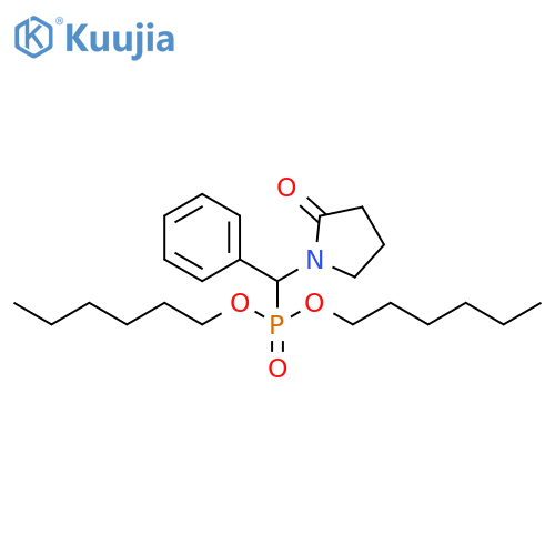 Phosphonic acid, [(2-oxo-1-pyrrolidinyl)phenylmethyl]-, dihexyl ester structure
