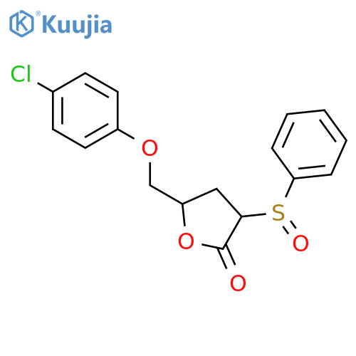 2(3H)-Furanone, 5-[(4-chlorophenoxy)methyl]dihydro-3-(phenylsulfinyl)- structure