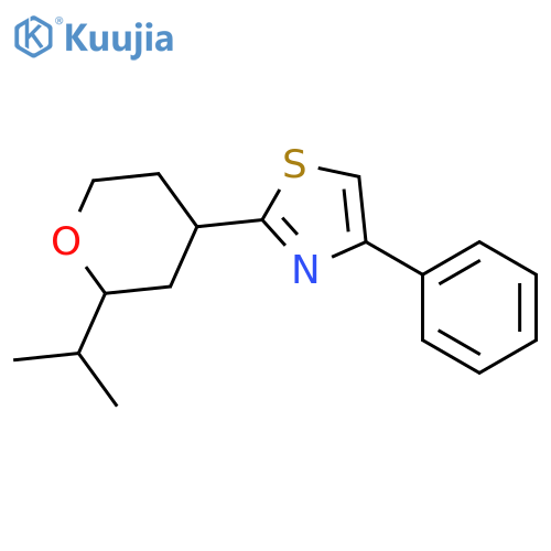 2-[2-(1-methylethyl)tetrahydro-2H-pyran-4-yl]-4-phenyl-1,3-thiazole structure