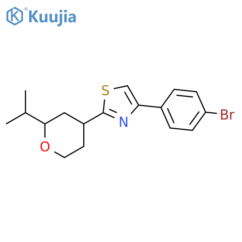 Thiazole, 4-(4-bromophenyl)-2-[tetrahydro-2-(1-methylethyl)-2H-pyran-4-yl]- structure