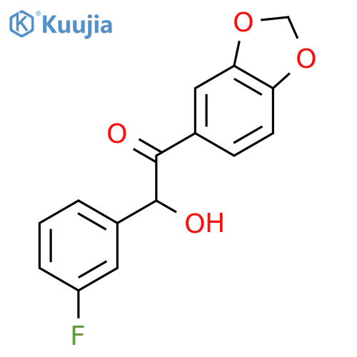 Ethanone, 1-(1,3-benzodioxol-5-yl)-2-(3-fluorophenyl)-2-hydroxy- structure