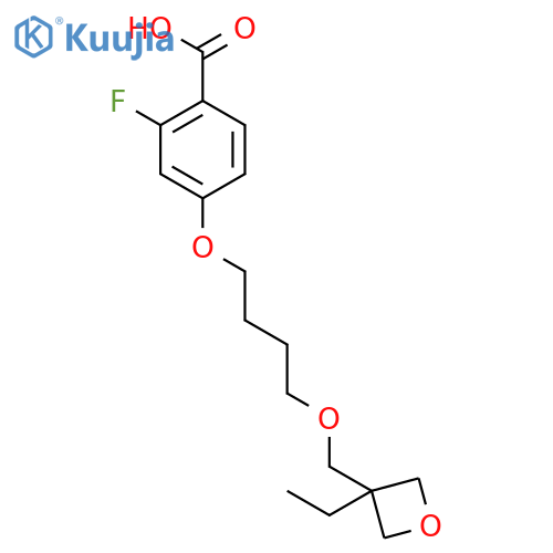 4-{4-[(3-Ethyloxetan-3-YL)methoxy]butoxy}-2-fluorobenzoic acid structure