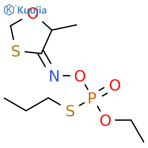 1,3-Oxathiolan-4-one, 5-methyl-, O-[ethoxy(propylthio)phosphinyl]oxime structure