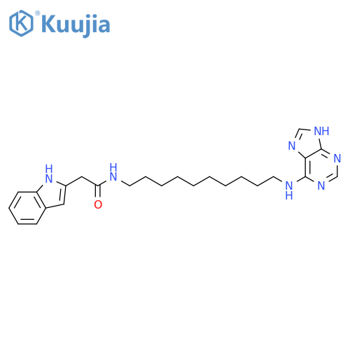 1H-Indole-2-acetamide, N-[10-(1H-purin-6-ylamino)decyl]- structure