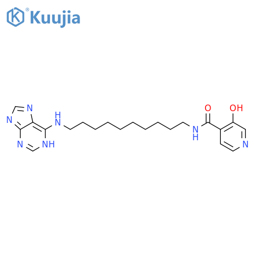 4-Pyridinecarboxamide, 3-hydroxy-N-[10-(1H-purin-6-ylamino)decyl]- structure