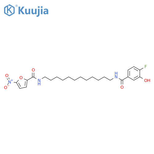 2-Furancarboxamide,N-[12-[(4-fluoro-3-hydroxybenzoyl)amino]dodecyl]-5-nitro- structure