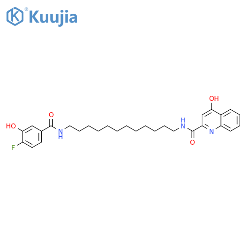 2-Quinolinecarboxamide,N-[12-[(4-fluoro-3-hydroxybenzoyl)amino]dodecyl]-4-hydroxy- structure