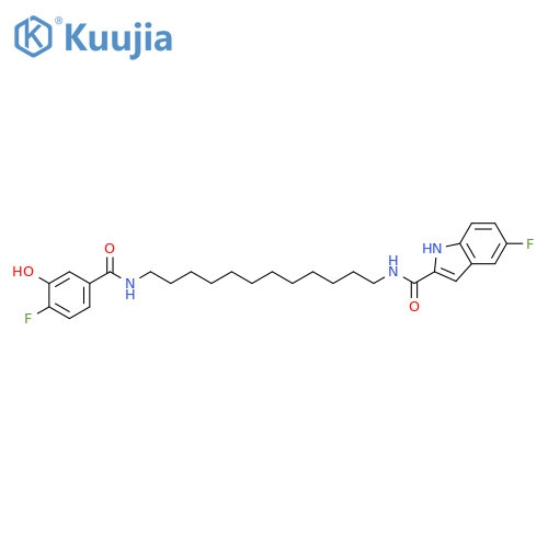 1H-Indole-2-carboxamide,5-fluoro-N-[12-[(4-fluoro-3-hydroxybenzoyl)amino]dodecyl]- structure