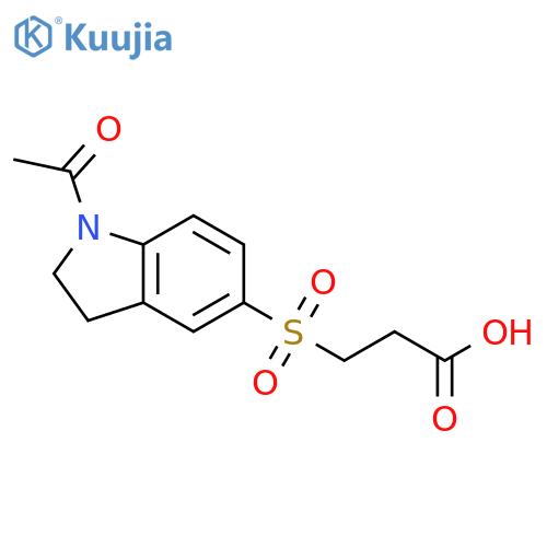 3-(1-Acetyl-2,3-dihydro-1H-indol-5-yl)sulfonylpropanoic acid structure