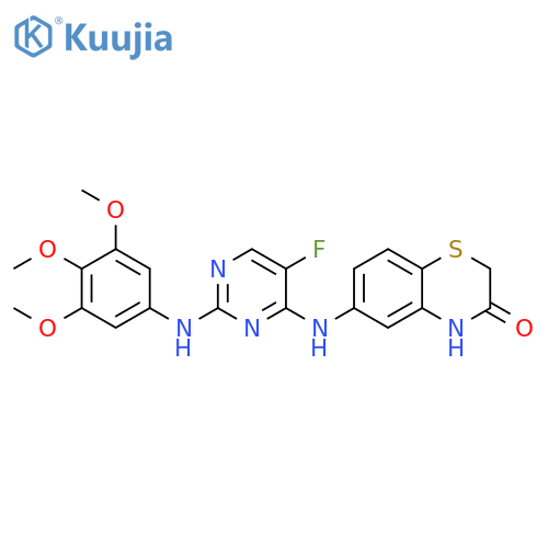 2H-1,4-Benzothiazin-3(4H)-one,6-[[5-fluoro-2-[(3,4,5-trimethoxyphenyl)amino]-4-pyrimidinyl]amino]- structure