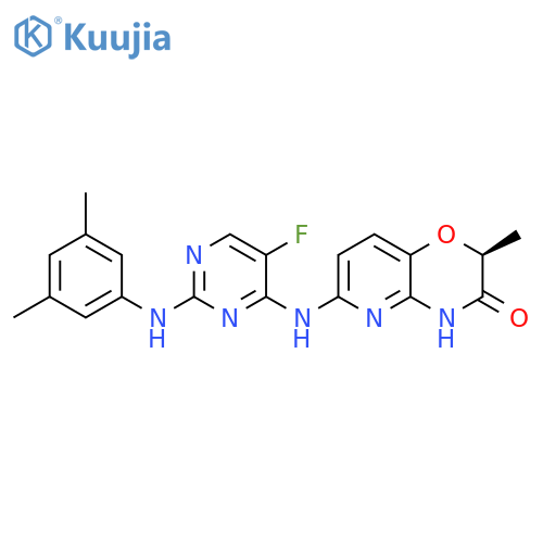 2H-Pyrido[3,2-b]-1,4-oxazin-3(4H)-one,6-[[2-[(3,5-dimethylphenyl)amino]-5-fluoro-4-pyrimidinyl]amino]-2-methyl-, (2S)- structure