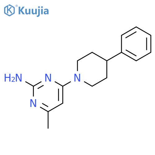 2-PYRIMIDINAMINE, 4-METHYL-6-(4-PHENYL-1-PIPERIDINYL)- structure