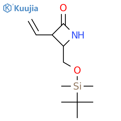 2-Azetidinone, 4-[[[(1,1-dimethylethyl)dimethylsilyl]oxy]methyl]-3-ethenyl- structure