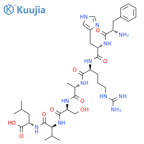 L-LEUCINE, L-PHENYLALANYL-L-HISTIDYL-L-ARGINYL-L-ALANYL-L-SERYL-L-VALYL- structure