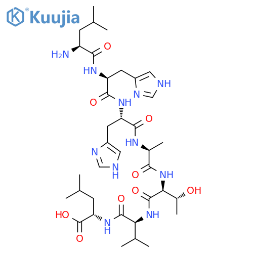 L-Leucine, L-leucyl-L-histidyl-L-histidyl-L-alanyl-L-threonyl-L-valyl- structure