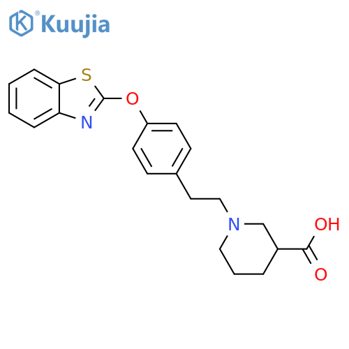 3-Piperidinecarboxylic acid, 1-[2-[4-(2-benzothiazolyloxy)phenyl]ethyl]- structure