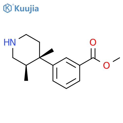 Benzoic acid, 3-[(3R,4S)-3,4-dimethyl-4-piperidinyl]-, methyl ester, rel- structure