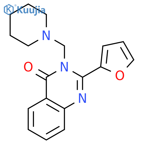4(3H)-QUINAZOLINONE, 2-(2-FURANYL)-3-(1-PIPERIDINYLMETHYL)- structure