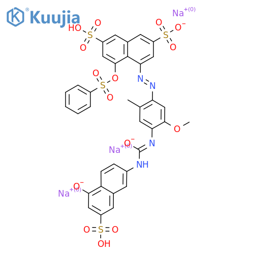 trisodium 4-[[4-[[[(5-hydroxy-7-sulphonato-2-naphthyl)amino]carbonyl]amino]-5-methoxy-o-tolyl]azo]-5-[(phenylsulphonyl)oxy]naphthalene-2,7-sulphonate structure