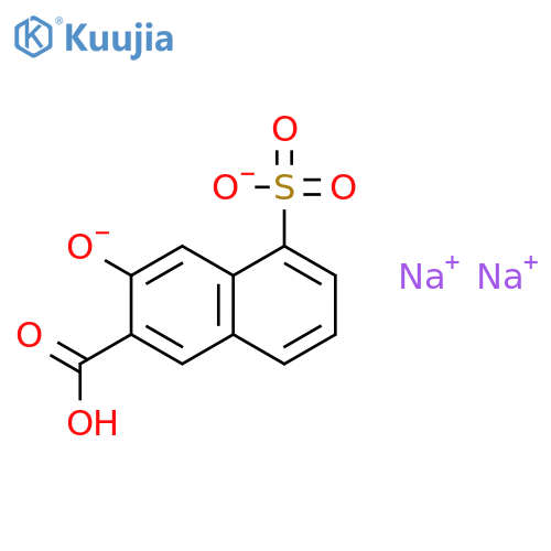 2-Naphthalenecarboxylicacid, 3-hydroxy-5-sulfo-, sodium salt (1:2) structure