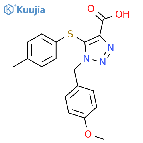 1H-1,2,3-Triazole-4-carboxylic acid, 1-[(4-methoxyphenyl)methyl]-5-[(4-methylphenyl)thio]- structure
