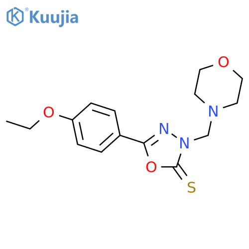5-(4-ethoxyphenyl)-3-(morpholin-4-ylmethyl)-1,3,4-oxadiazole-2(3H)-thione structure