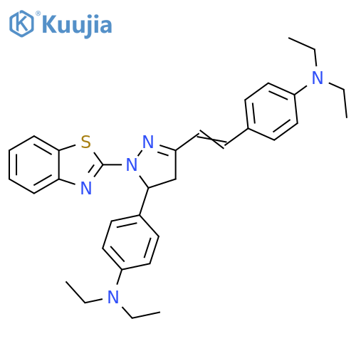 Benzenamine, 4-[2-[1-(2-benzothiazolyl)-5-[4-(diethylamino)phenyl]-4,5-dihydro-1H-pyrazol-3-yl]ethenyl]-N,N-diethyl- structure