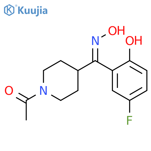 (E)-1-Acetyl-α-(5-fluoro-2-hydroxyphenyl)-N-hydroxy-4-piperidinemethanimine structure