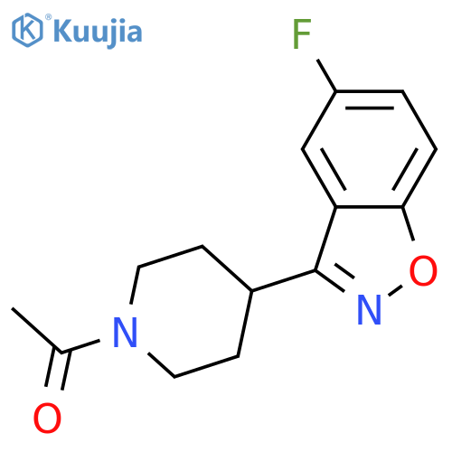 1-4-(5-fluoro-1,2-benzoxazol-3-yl)piperidin-1-ylethan-1-one structure