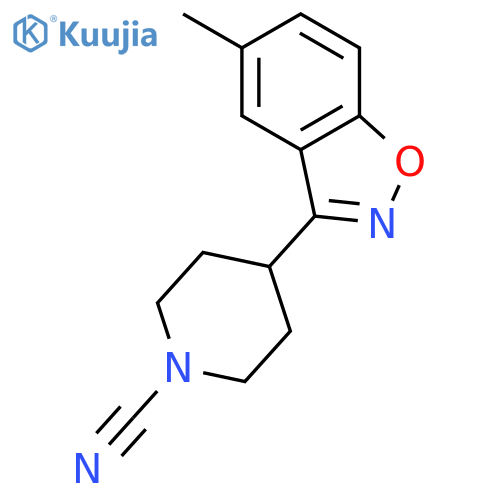 1-Piperidinecarbonitrile, 4-(5-methyl-1,2-benzisoxazol-3-yl)- structure