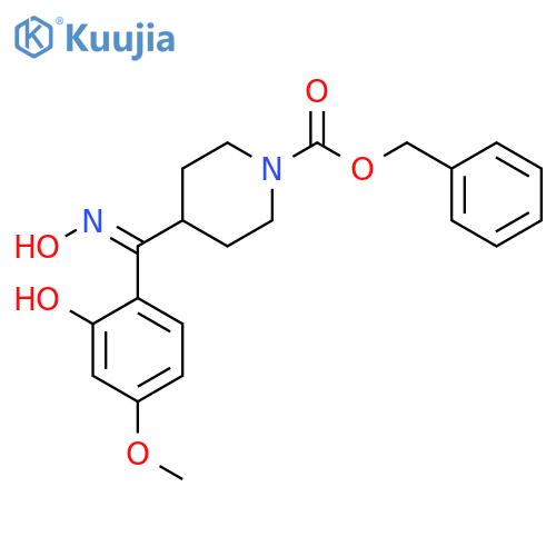 (E)-2-(5-Methoxy)phenol 4-(N-Benzyloxycarbonyl)piperidinyl-methanone Oxime structure