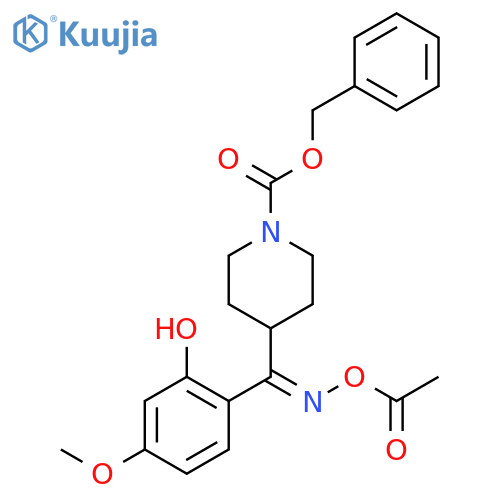 (E)-2-(5-Methoxy)phenol 4-(N-Benzyloxycarbonyl)piperidinyl-methanone O-Acetyl Oxime structure