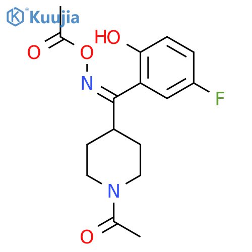 (E)-1-Acetyl-N-(acetyloxy)-α-(5-fluoro-2-hydroxyphenyl)-4-piperidinemethanimine structure