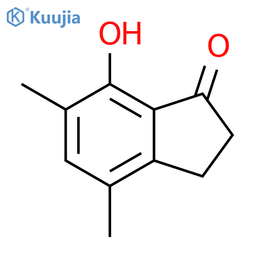 7-hydroxy-4,6-dimethyl-2,3-dihydroinden-1-one structure