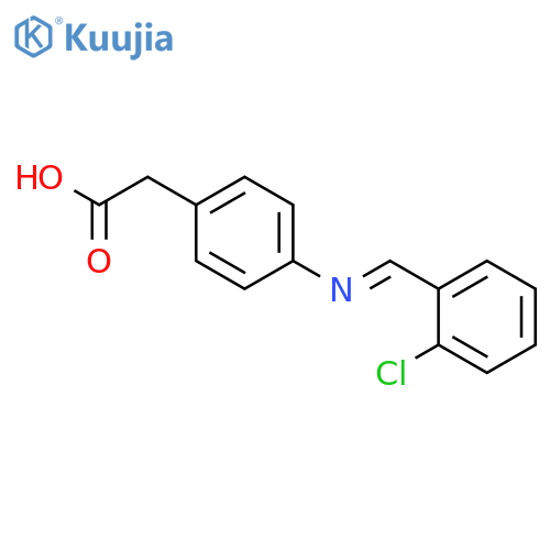 BENZENEACETIC ACID, 4-[[(2-CHLOROPHENYL)METHYLENE]AMINO]- structure