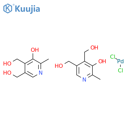 Palladium,dichlorobis(5-hydroxy-6-methyl-3,4-pyridinedimethanol-kN1)-, (SP-4-1)- structure