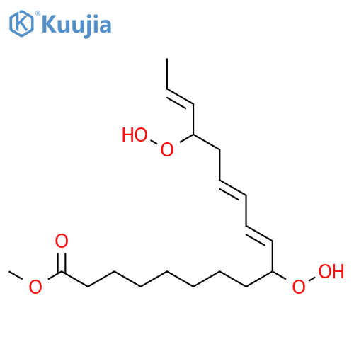 10,12,16-Octadecatrienoic acid, 9,15-bis(hydroperoxy)-, methyl ester structure