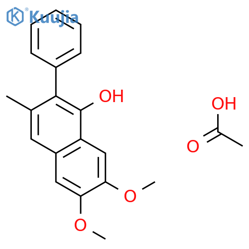 1-Naphthalenol, 6,7-dimethoxy-3-methyl-2-phenyl-, acetate structure