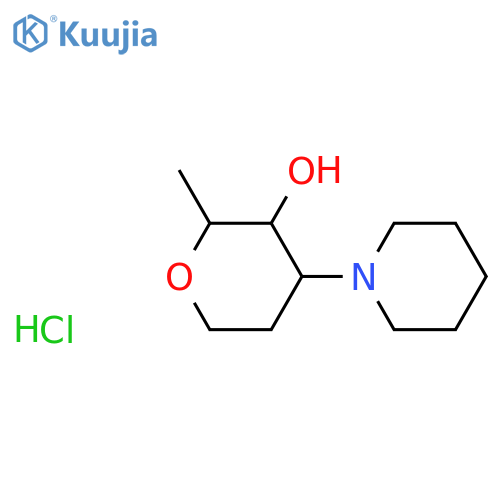2H-PYRAN-3-OL, TETRAHYDRO-2-METHYL-4-(1-PIPERIDINYL)-, HYDROCHLORIDE structure
