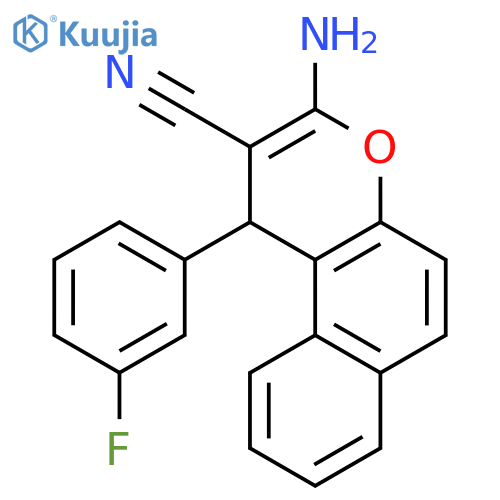 1H-NAPHTHO[2,1-B]PYRAN-2-CARBONITRILE, 3-AMINO-1-(3-FLUOROPHENYL)- structure