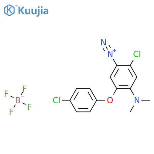 2-Chloro-5-(4-chlorophenoxy)-4-dimethylaminobenzenediazonium tetrafluoroborate structure