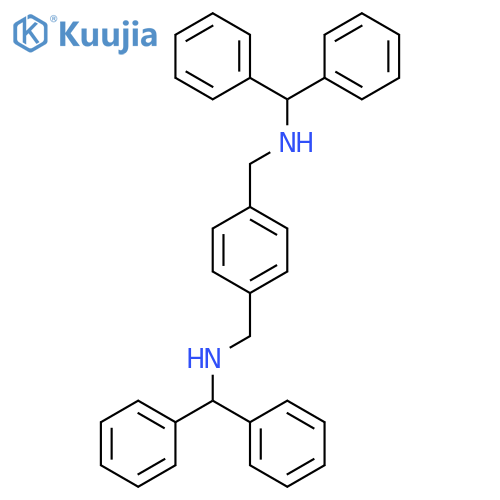 1,4-Benzenedimethanamine, N,N'-bis(diphenylmethyl)- structure