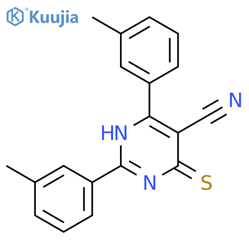 5-Pyrimidinecarbonitrile, 1,4-dihydro-2,6-bis(3-methylphenyl)-4-thioxo- structure