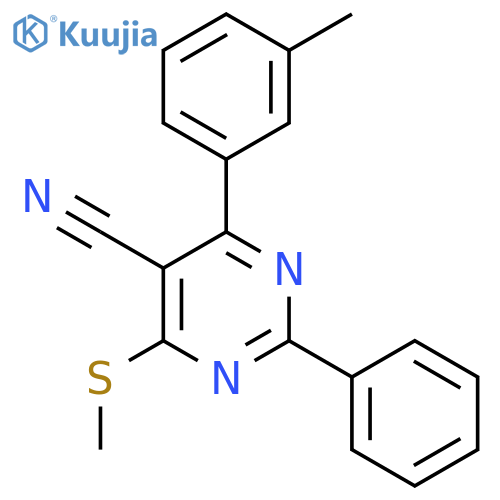 5-PYRIMIDINECARBONITRILE, 4-(3-METHYLPHENYL)-6-(METHYLTHIO)-2-PHENYL- structure