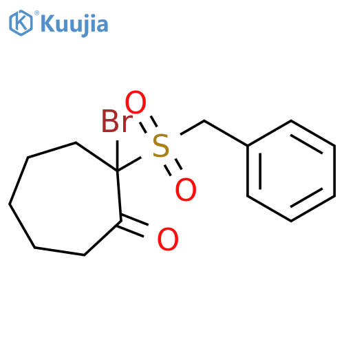 CYCLOHEPTANONE, 2-BROMO-2-[(PHENYLMETHYL)SULFONYL]- structure