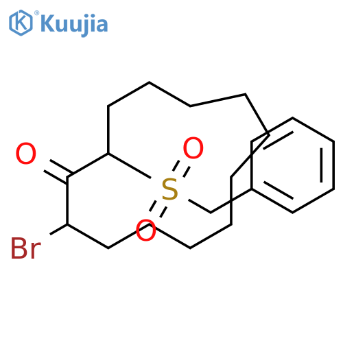 Cyclotridecanone, 2-bromo-13-[(phenylmethyl)sulfonyl]- structure