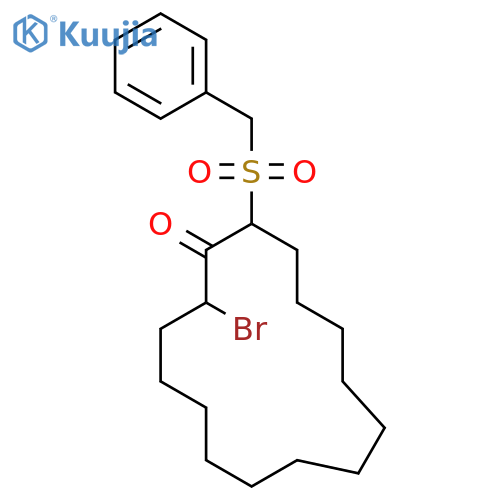 CYCLOPENTADECANONE, 2-BROMO-15-[(PHENYLMETHYL)SULFONYL]- structure